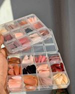 Artificial Nails 144 pcs With Nail Glue, Beautiful Fancy Fake Nails (Random color) - Image 3