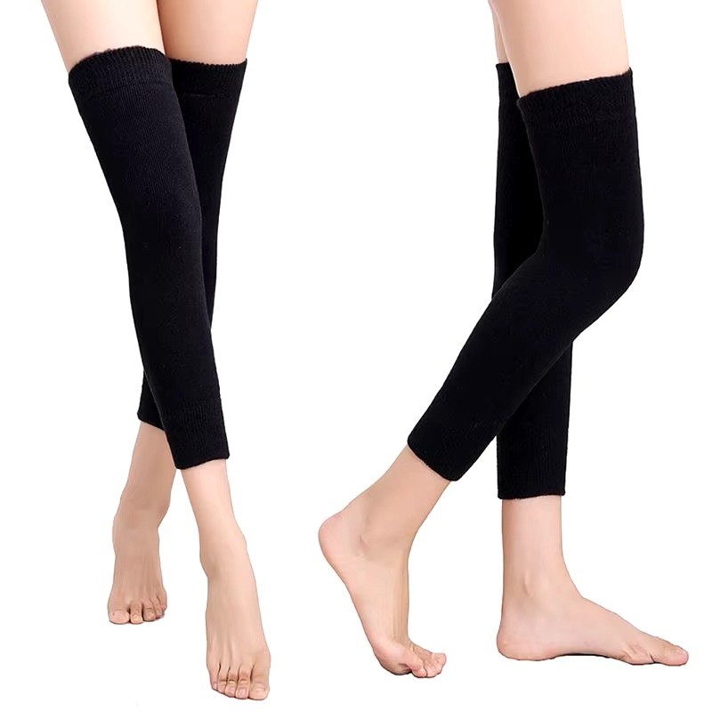 WhatsApp-Image-2024-10-30-at-5.14.57-PM-1.jpeg (pair ) School Uniform Dress Warm Woolen lycra Knee Warmers half foot length (black) - Image 1
