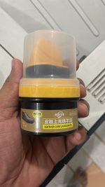 Black Leather Shoe Polish Cream with Sponge - Image 2