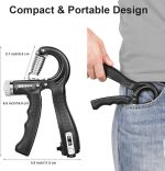 Hand Grip Strengthener Adjustable Resistance Wrist Strengthener Forearm Gripper Hand Workout Strength Trainer | With Counter (Random colour)