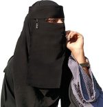 Chiffon Saudi Locket Niqab – Premium A1 Quality Black Face Veil (Black) (Random Locket ) - Image 4