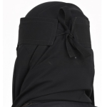 Chiffon Saudi Locket Niqab – Premium A1 Quality Black Face Veil (Black) (Random Locket ) - Image 5