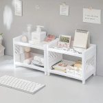 Desktop Double-Layer Plastic Storage Holder Rack Cosmetic Box Kitchen Bathroom Desk Shelf Organizer Office Supplies Stationery (Random Color) - Image 2