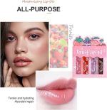 Pack of 4 - Fruit Lip Oil Non-Sticky Set In Peach, Grape, Strawberry, Cherry Flavor - Image 2