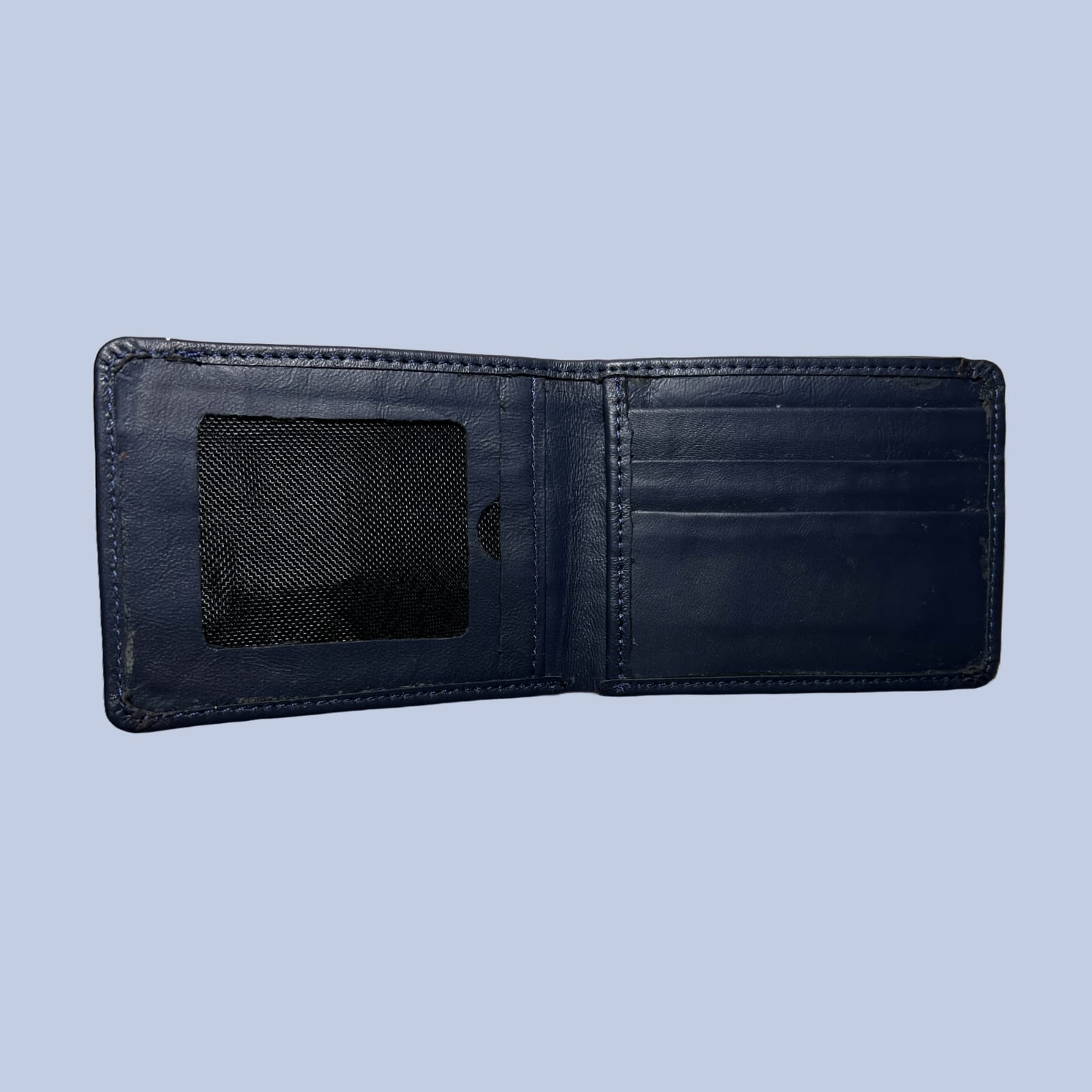 WhatsApp-Image-2024-12-18-at-8.16.32-PM.jpeg buffalo Leather Plain Wallet Men Short Wallet Purse Small Vintage Wallets Card Holder ( dark blue ) - Image 1