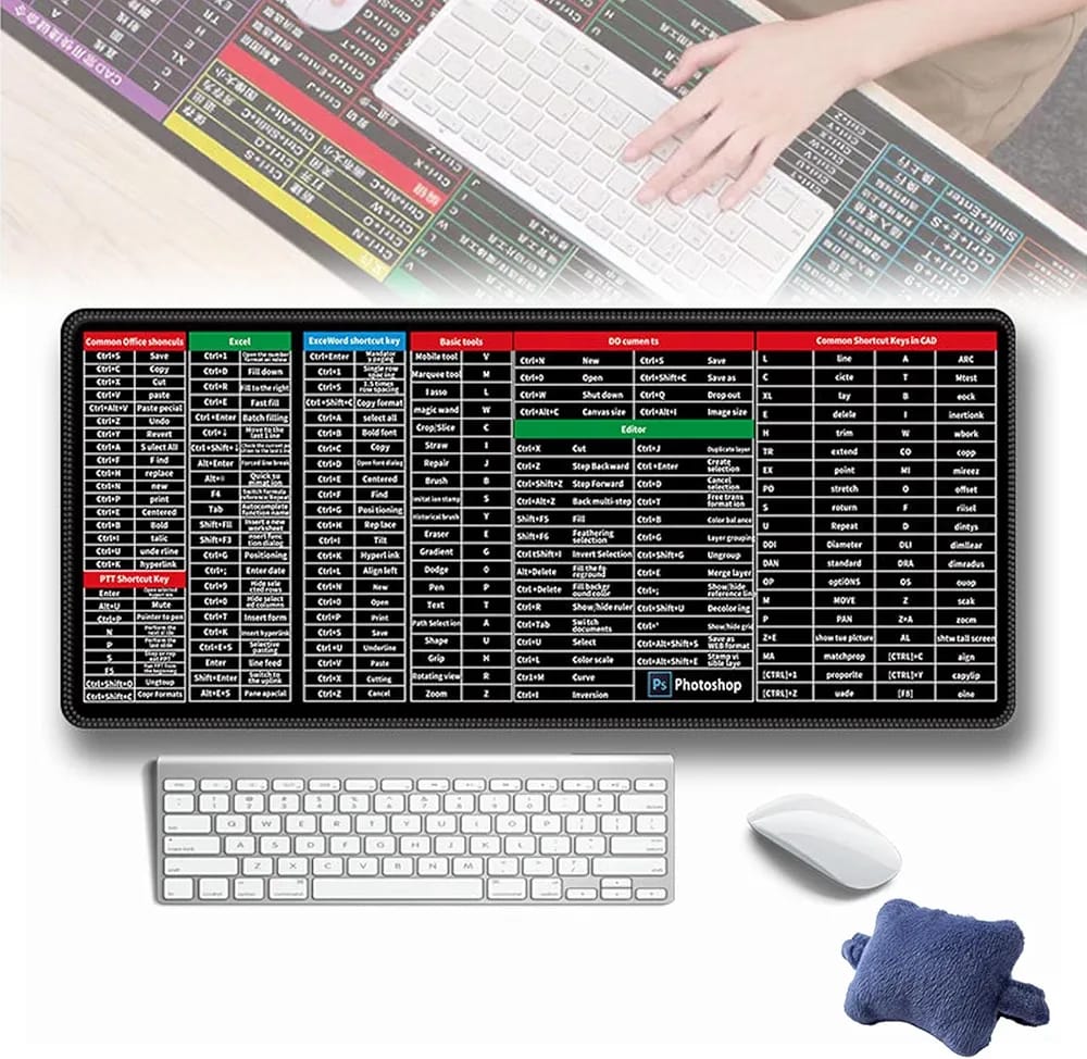 WhatsApp-Image-2024-12-19-at-3.56.20-PM-2.jpeg SHORTCUT KEYBOARD MAT (30*80cm) Office Software Shortcuts Pattern, Extended Computer Mouse Pad Desk Mat for Gamer, Office, Home - Image 1
