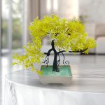 Pack Of 3 Bonsai Trees, ( Green, Yellow, Orange ) Room Decor Bonsai Tree for Home Bedroom Farmhouse Office Desk Decor, Artificial Bonsai Trees | Fake Pot | Best Artificial Pot - Image 2