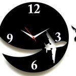 3D Wooden wall clock With Airplane Designer Theme for Home & offices