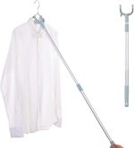 Extendable Telescopic Clothes Fork, Adjustable Laundry Hanging Fork with Hook (random color) - Image 5
