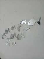 30 Pcs  Acrylic Fishes Mirror Wall Art Decor Fishes Mirror Stickers Decals for Kids Girls Bedroom Bathroom Playroom silver