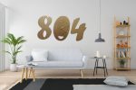 3d wall clock Wooden  Golden color  Wall Clock (804) - Image 2