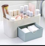 Plastic Makeup Storage Box With Small Drawer For Bathroom, Organizer Drawers, Makeup Brush Organizer Space- Saving Space Storage Box(random color) - Image 3