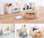Plastic Makeup Storage Box With Small Drawer For Bathroom, Organizer Drawers, Makeup Brush Organizer Space- Saving Space Storage Box(random color) - Image 2
