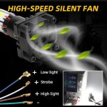 M6 LED Universal Headlight with Fan for All Bikes | universal fitting 3 function High/Low and flasher light - Image 5