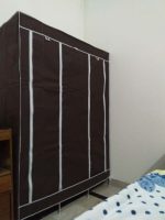 Portable Storage Cabinet 3 Door Large Size 5 by 4 Ft | Aluminum Rods and Fabrics Wardrobe Stand - Image 3