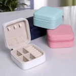 Jewelry Storage Box leather Jewelry Stand Earrings Ring Box Cosmetics Beauty Container Organizer (random color) - Image 5