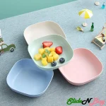 Pack of 2 |10pcs Multi-function Spit Bone Plate Set + 2 In 1 Dumpling Maker | Best Samosa Maker & Household Food Grade Plastic Elliptical Plate For Kitchen (random Color) - Image 2