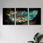 set of 3 leaf art wooden frames for wall decoration / sticky photo tiles - Image 2