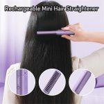 2 in 1 Rechargeable Hair Styling Brush, Straightener, Curler | Negative Ion Travel Heat Comb (random color) - Image 5