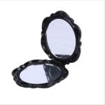 Beautiful Rose Shaped wooden colours Personalized Vintage Pocket Portable Small Size Plastic Makeup Cosmetic Mirror (pack of 2 ) - Image 4