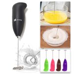 Electric Egg Beater Milk Drink Coffee Whisk Mixer Foamer Mini Handle Stirrer Practical Cooking Tool Kitchen Cell Operated (Mix/Random Color) - Image 2