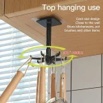 Kitchen Tools Spoon Holder Stand 360 Degrees Rotated Punch-Free Rack Wall Hanging - 1Pc - Image 3