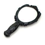 classic handheld makeup mirrors cosmetics sculpture painting decor mirror home decor .. wooden style pocket and purse mirror (Random color)