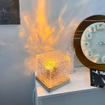 Dynamic Rotating Water Ripple Night Light 3 Colors Flame Crystal Lamp for Living Room Study Bedroom (with remote Attached USB cable) - Image 4