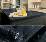 Self Adhesive Black Marble Sheet for Kitchen / Waterproof Anti Oil & Heat Resistant Wallpaper Sheet - Image 2