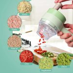 4 in 1 Handheld Electric Vegetable Cutter Wireless Food Processor for Garlic Pepper Chili Onion Celery Ginger Meat with Brush(random color ) - Image 4