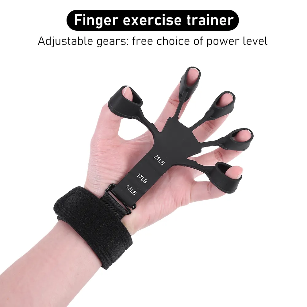 d-21.webp Finger Exerciser - Gripster Strengthener Finger Stretcher Hand Gripper Silicone Finger Grip Patient Hand Strengthening Guitar Finger Flexion and Hand Strengthening Extension Exercise Device - Image 1