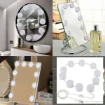 Vanity Mirror Fill 10Pc Light Bulb | Changeable Luminance 3 Colors LED USB String Dimmable Vanity Light