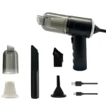 3 in 1 Portable Mini Vacuum Cleaner Duster Blower Air Pump Wireless Handheld Clean Microscopic dust Like Car, Home,Computer, Laptop, Flower, Mirror Vehicle Interior Cleaner - Image 2