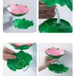 Double Wall Hanging Drain Soap Box Multifunctional Lotus Flower Shaped Soap Holder Bathroom Rack Household Non-slip Storage Hook (Random colors) - Image 2
