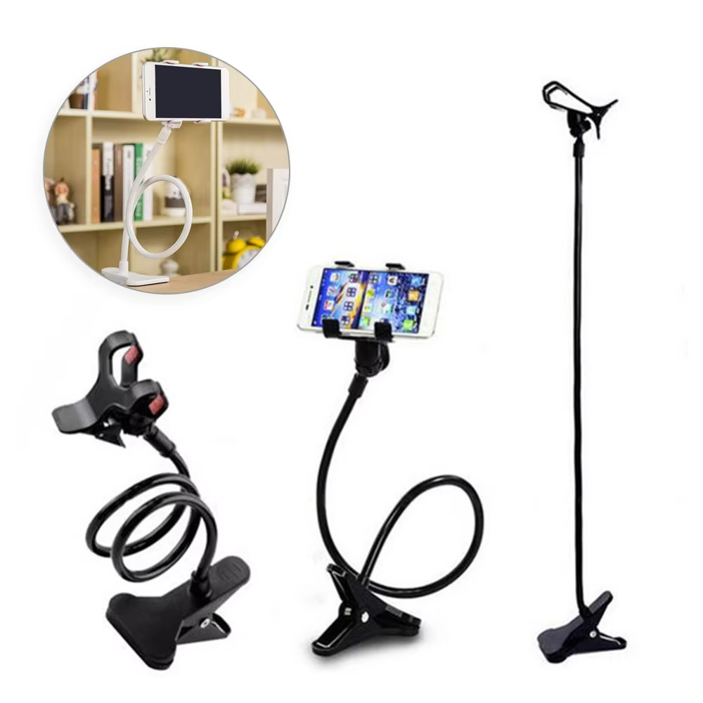 download-40.png Mobile Phone Stand Holder Flexible and Power Full Grip - 360 Degree Rotating Mobile Stand Bedside Able Lazy Snake Mobile Phone Holder - Random Color - Image 1