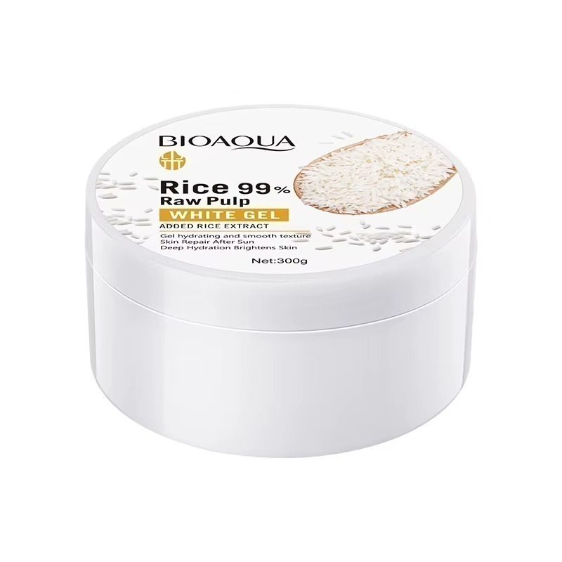 download-5.jpeg BIOAQUA pimples removing pores skin hydrating softening brightening rice raw pulp white gel after sun repairing gel - Image 1