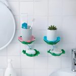 Double Wall Hanging Drain Soap Box Multifunctional Lotus Flower Shaped Soap Holder Bathroom Rack Household Non-slip Storage Hook (Random colors) - Image 3