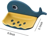 Fish-Shaped Double-Layer Adhesive Waterproof Soap Bar Holder Stand Rack For Bathroom, Shower, And Kitchen Walls (Pieces 1)( random color) - Image 2