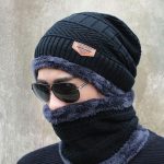 Winter Cap and neck Elastic Knitting Thick Fleece Warm Woolen Beanie Cap Sport Hat & Neck Scarf Set 2 Piece(Random colors) - Image 2