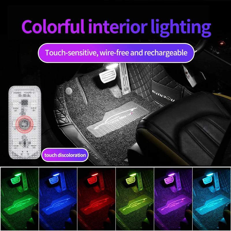 f5695506-4e07-410b-87bb-bfff4c1efc2c.jpeg Car LED Lights Interior Magnetic Auto Interior lighting USB Rechargeable Portable LED Lights Car Night Reading Car Ambient Lighting 7 Colors (Random color) - Image 1