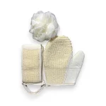 Exfoliating Bath Set: Loofah Gloves, Back Scrubber Belt & Loofah Sponge - Bathing Combo - Image 3