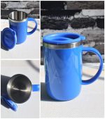 Stainless Steel Hot Cold Coffee Mug With Air Tight Lid (random color) - Image 2