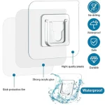 (pack of 10 pair) Double Sided Self Adhesive Wall Hooks