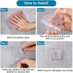 (pack of 10 pair) Double Sided Self Adhesive Wall Hooks - Image 2