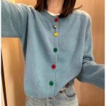 Pink Bow Knitted Cardigan for Women — Korean Style Winter Loose Fit - Image 3
