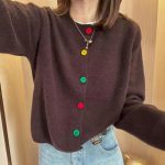 Pink Bow Knitted Cardigan for Women — Korean Style Winter Loose Fit - Image 4