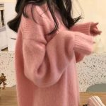 Women Solid Color Loose Sweater — Winter Long Sleeve Pullover
