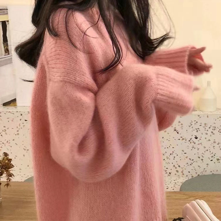 img (2) Women Solid Color Loose Sweater — Winter Long Sleeve Pullover - Image 1