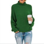 Women Turtleneck Knit Sweater — Winter Thick Thread Multi Color - Image 3