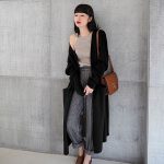 Women Knit Cardigan – Solid Black Knee-Length Loose Autumn Sweater - Image 3